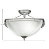 Toltec Lighting Uptowne 3 - Light Flush Mount in  Aged Silver with 13.5" White Muslin Shade - 2 of 2