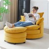 GDFStudio Buck Modern 360° Swivel Corduroy 36"W Chair with Storage Ottoman - 3 of 4