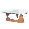 Sapphtopaz Modern Triangle Coffee Tables for Living Room with Glass Tabletop Simple Center Table with Irregular Wood Base Coffee Bar for Office - 2 of 4