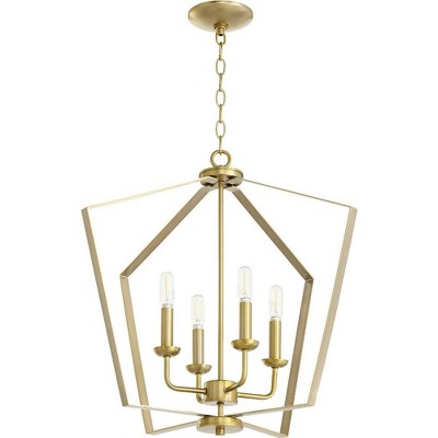 Quorum Lighting 4 - Light Chandelier in  Aged Brass