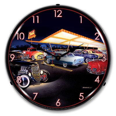 Collectable Sign & Clock | Teds Drive In LED Wall Clock Retro/Vintage, Lighted