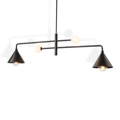 LLHZSY Modern Chandelier Linear Pendant Lights-Black-50" Wide 4-Light Fixture for Dining Room Kitchen Island Living Room