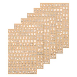 Unique Bargains 3D Mini Self-Adhesive A to Z Letter Resin Stickers 6 Sheets - 1 of 4