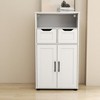 Storage Cabinet with 2 Adjustable Drawers & 2 Doors,41.9" Bathroom Storage Cabinet, Freestanding Cupboard for Kitchen, Living Room, Home Office Decor - 2 of 4