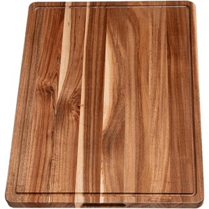 Cheese Charcuterie Board for Kitchen, Extra Large Cutting Board with Side Handles & Juice Grooves, Reversible Wooden Chopping Board - 1 of 4