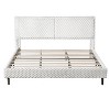 Queen Size Camel Plush Soft Upholstered Bed Wood Frame & Upholstered Headboard-- Frevyn - 3 of 4