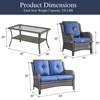 Buenhomino 4 Pieces Patio Conversation Set Outdoor Rattan Patio Furniture Set Wicker Chair with Thick Cushion and Glass Table for Patio Backyard Porch - 4 of 4