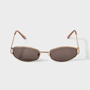 Womens Shiny Metal Oval Sunglasses - Wild Fable™ Gold - 1 of 2
