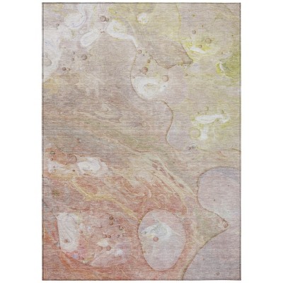 HomeRoots 10' X 14' Salmon Lavender And Ivory Abstract Washable Indoor Outdoor Area Rug