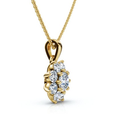 Pompeii3 1/2Ct Lexi Diamond Pendant 14k Gold 18" Necklace Lab Created EF/VS