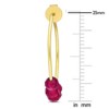 EVERLY JEWELRY | Yellow Plated Sterling Silver 0.45 CT TGW Created Ruby Hoop Earrings - 2 of 4