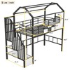 NicBex Twin Size Loft Bed with Roof Design & Storage,Space-Saving Metal Bunk Bed with Safety Rails,Multi-Functional Loft Bed for Kids,Teens - 3 of 4