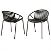 SKRAN Set of 2 Patio Dining Chairs, Stackable Chairs with Breathable Design Modern Simple Art Style,Metal Legs and Plastic Backrest - 4 of 4