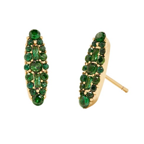 Kendra Scott Scarlett 14k Gold Over Brass Stud Earrings Green