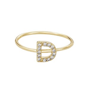 Adornia 14k Gold Plated CZ Pave Initial Ring - 1 of 3