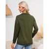 Womens Long Sleeve Zipper  Casual Pullover Tops Drawstring Quarter Zip Hoodie Shirts with Pockets Sweater - 3 of 4