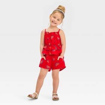 Toddler Girls' Watermelon Top & Bottom Set - Cat & Jack™ Red