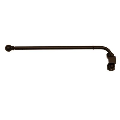 Espresso Adjustable Steel Swing Arm Curtain Rod Pair with Ball Finial
