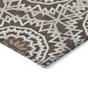 Chocolate Ivory And Taupe Floral Medallion Washable Indoor Outdoor Area Rug - 4 of 4