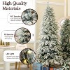 Hrinhom 8FT Slim Flocked Christmas Tree Pre-lit, Skinny Noble Artificial Christmas Tree Easy Assembly - 2 of 4