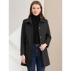 INSPIRE CHIC Women's Single Breasted Long Peter Pan Collar Vintage Winter Overcoat - 2 of 4