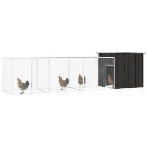 vidaXL Chicken Cage Anthracite Galvanized steel 78.7 x 35.8 x 39.4 in - 157.5" x 35.8" x 39.4" Anthracite - 1 of 4