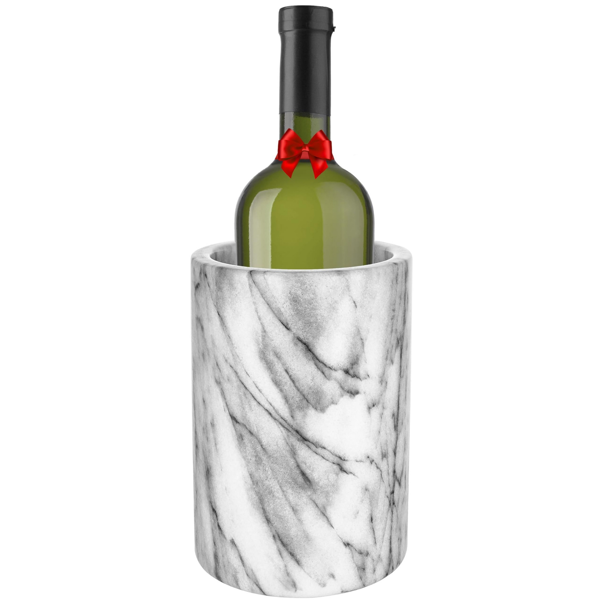 Modern Innovations Marble Wine Chiller Bucket Wine Bottle Cooler for Parties Champagne and Wine Bucket Holds 750 ml Bottle Grey