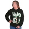 Funny Christmas Head Elf Candy Cane Sweatshirt for Men or Women Brisco Brands - 4 of 4