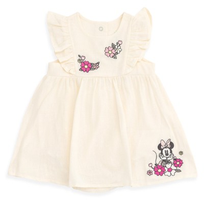 Disney Minnie Mouse Mickey Baby Girls Linen Matching Family Dress Newborn to Infant