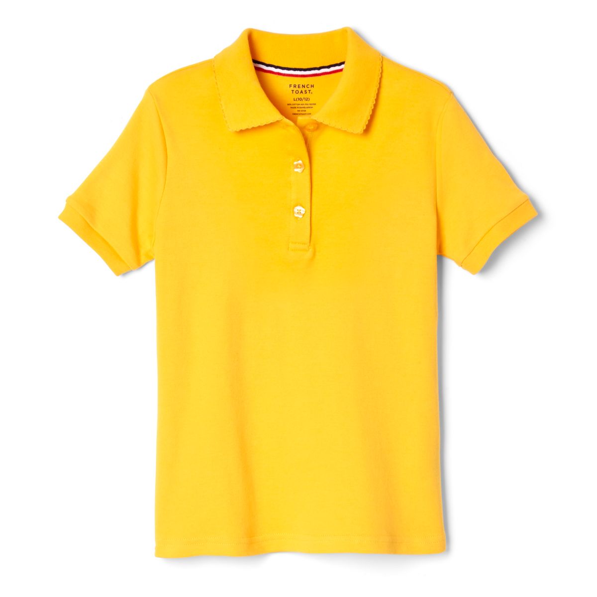 French Toast School Uniform Girls Short Sleeve Fitted Interlock Polo with Picot Collar (Feminine Fit) - thumbnail 7