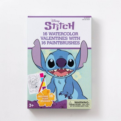 Disney Paper Magic 16ct Stitch Watercolor Valentine's Day Exchange Cards