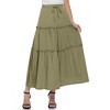Clearlove Women Midi Skirt with Pockets Elastic High Waist A Line Lace Tiered Skirt - 2 of 4