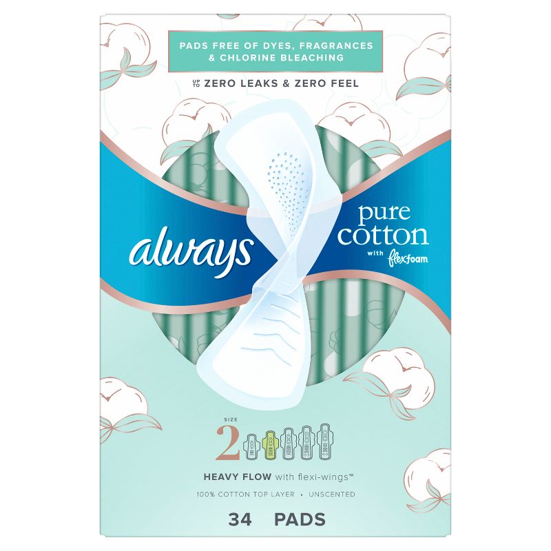 Always Pure Cotton Heavy Unscented Maxi Pads - Size 2, 3 of 10
