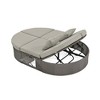 YOOCOZZ PE Rattan Patio 2-Person Daybed with Adjustable Backrests, Foldable Cup Trays ,Cushions and Pillows - 4 of 4