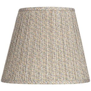 Springcrest Collection Hardback Shirred Empire Lamp Shade Yellow Floral Medium 8" Top x 13" Bottom x 11" Slant Spider with Harp and Finial Fitting - 1 of 4