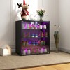 Vynxaria Wooden Stackable Shoe Box with - 4-Tier Shoe Storage Display Case with Glass Door - 3 of 4