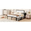 Okak Full Size Cotemporary Metal Platform Bed Frame with Wooden Storage Cabinet & Two-Tier Storage Shelves Easy to Assemble, Black - 4 of 4