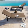 2pk Outdoor Five Position Adjustable Aluminum Chaise Lounges Brown - Crestlive Products - image 3 of 4