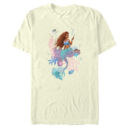 Men s The Little Mermaid Ariel Dinglehopper Scene T Shirt Beige X Large