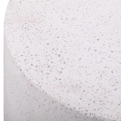 Gray Terrazzo Concrete Drum Side Table