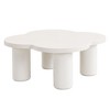 NicBex Set of 2 Roman Column Coffee Table with 1 Glass Top Side  End Table, Modern Irregular Center Table for Living Room - 4 of 4