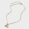 14K Gold Dipped Cubic Zirconia Puffy Heart Charm Initial Necklace - A New Day™ Gold - 2 of 4