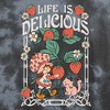 Juniors Womens Strawberry Shortcake Life is Delicious Mineral Wash Crop T Shirt - 2 of 4