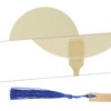 Unique Bargains Portable Double-Sided Long Handle Round Xuan Paper Folding Fan 1Pc - 3 of 4