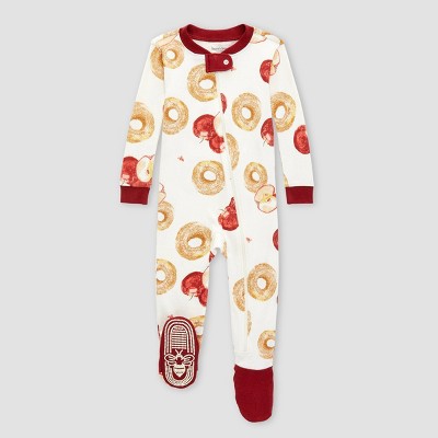 Image of Burt's Bees Baby® Baby Organic Cotton Tight Fit Footed Pajama - Dark Red 6-9M
