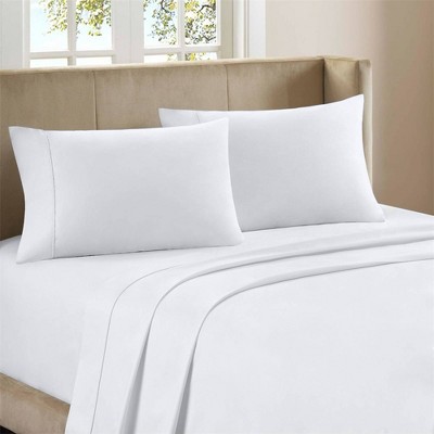 Twin 300 Thread Count Organic Cotton Brushed Percale Sheet Set Arctic White - Purity Home