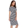 Coolmee Women Casual Maxi Dress Pocket Short Sleeve Slim  Pullover Hoodie Long Dress - 2 of 4