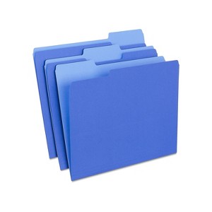 MyOfficeInnovations Colored File Folders 3-Tab Letter Blue 100/Box 224527 - 1 of 4