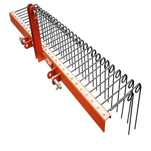 Orange Color 72" Spring Landscape Rake For Tractor, Pine Straw Rake 3 Point With 30 Tines, Powder Coated Steel Straw Rake Fits Cat1 Cat2  3 Point La - 1 of 4