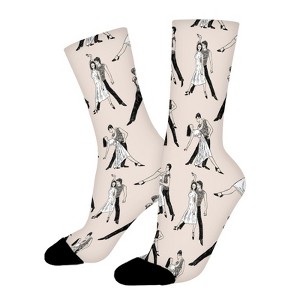 Ballroom Dancing Pattern Women Printed Crew Socks Funny Funky Socks Soft Polyester Novelty Gifts for Artists Men - 1 of 1